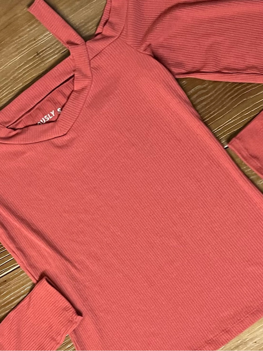 Seriously Soft Pink Cold Shoulder Long Sleeve Top